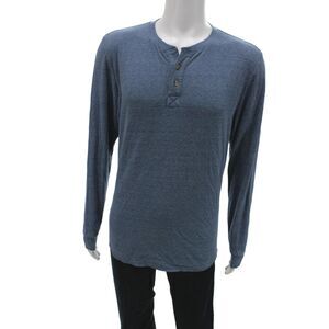 Marine Layer Mens Cotton Long Sleeve Crew Neck Blue T Shirt Size L
